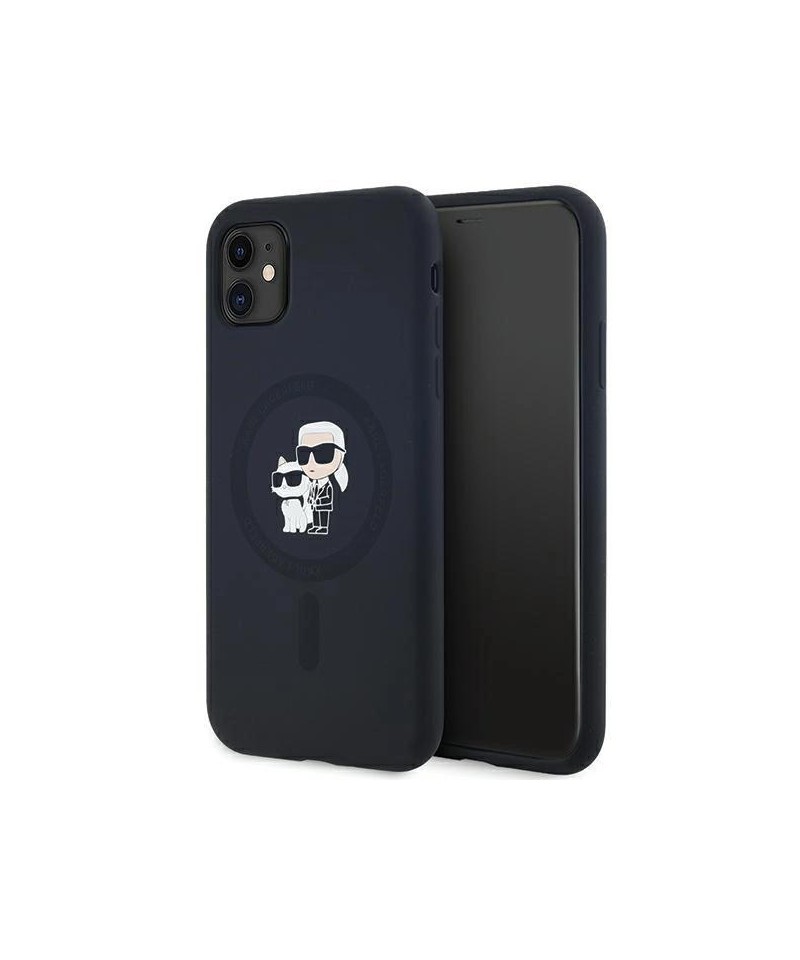 Karl Lagerfeld Silicone Karl&Choupette MagSafe case for iPhone 11 / Xr - black