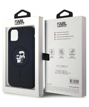 Karl Lagerfeld Silicone Karl&Choupette MagSafe case for iPhone 11 / Xr - black