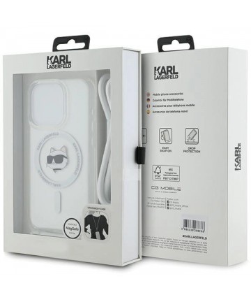 Karl Lagerfeld IML Choupette Head & Cord MagSafe case for iPhone 14 Pro Max - transparent