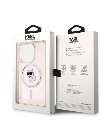 Karl Lagerfeld IML Choupette MagSafe case for iPhone 14 Pro Max - pink