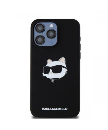Karl Lagerfeld Silicone Choupette Head MagSafe case for iPhone 15 Pro - black
