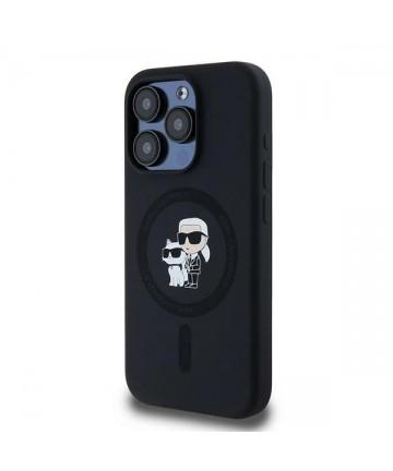 Karl Lagerfeld Silicone Karl&Choupette MagSafe case for iPhone 15 Pro - black