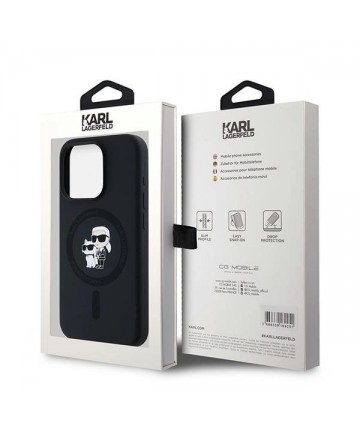 Karl Lagerfeld Silicone Karl&Choupette MagSafe case for iPhone 15 Pro - black