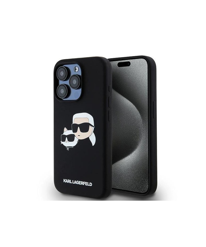 Karl Lagerfeld Silicone Karl&Choupette MagSafe case for iPhone 15 Pro - black