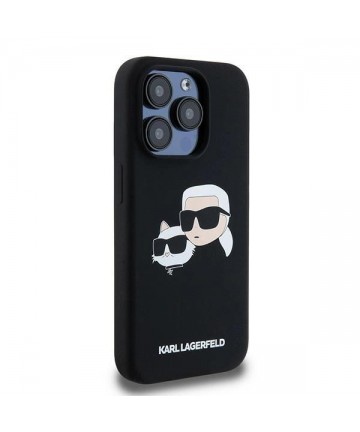 Karl Lagerfeld Silicone Karl&Choupette MagSafe case for iPhone 15 Pro - black