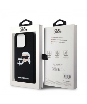Karl Lagerfeld Silicone Karl&Choupette MagSafe case for iPhone 15 Pro - black