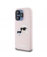Karl Lagerfeld Silicone Karl&Choupette MagSafe Case for iPhone 15 Pro - Pink