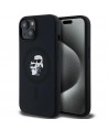 Karl Lagerfeld Silicone Karl&Choupette MagSafe case for iPhone 15 Plus / 14 Plus - black