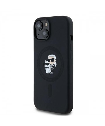 Karl Lagerfeld Silicone Karl&Choupette MagSafe case for iPhone 15 Plus / 14 Plus - black