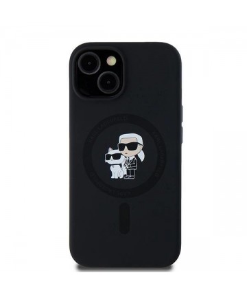 Karl Lagerfeld Silicone Karl&Choupette MagSafe case for iPhone 15 Plus / 14 Plus - black