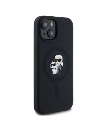 Karl Lagerfeld Silicone Karl&Choupette MagSafe case for iPhone 15 Plus / 14 Plus - black