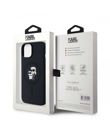 Karl Lagerfeld Silicone Karl&Choupette MagSafe case for iPhone 15 Plus / 14 Plus - black