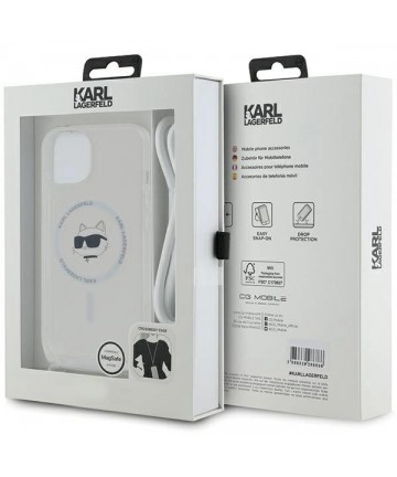 Karl Lagerfeld IML Choupette Head&Cord MagSafe case for iPhone 15 / 14 / 13 - transparent