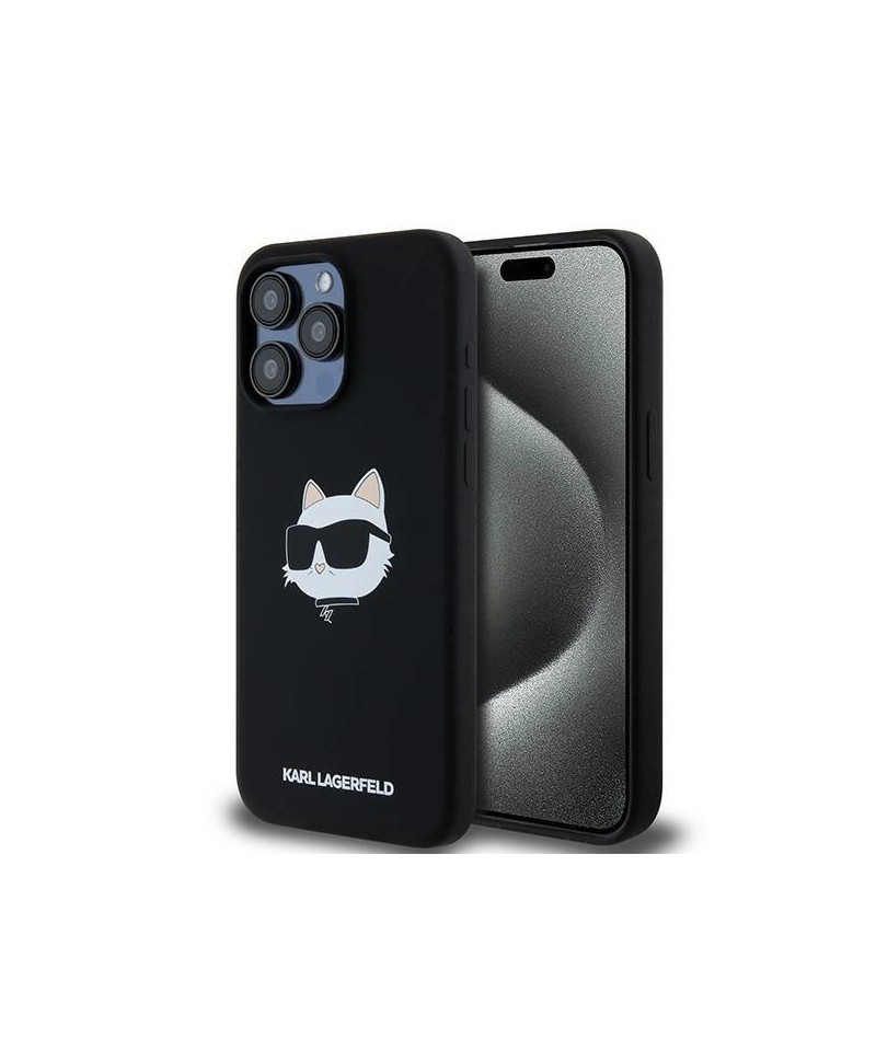 Karl Lagerfeld Silicone Choupette Head MagSafe case for iPhone 15 Pro Max - black