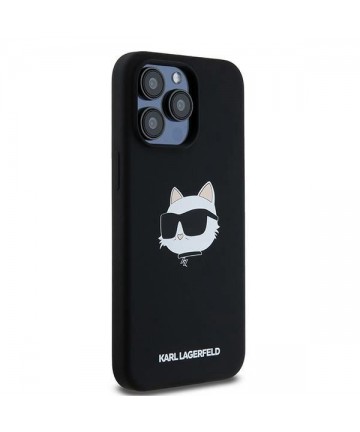 Karl Lagerfeld Silicone Choupette Head MagSafe case for iPhone 15 Pro Max - black