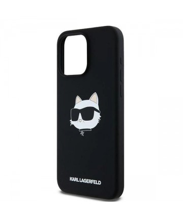 Karl Lagerfeld Silicone Choupette Head MagSafe case for iPhone 15 Pro Max - black