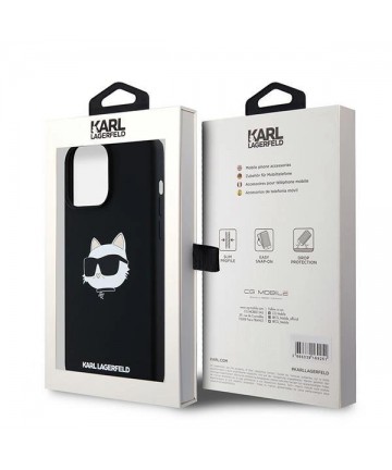 Karl Lagerfeld Silicone Choupette Head MagSafe case for iPhone 15 Pro Max - black
