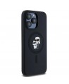 Karl Lagerfeld Silicone Karl&Choupette Ring MagSafe case for iPhone 15 Pro Max - black