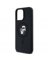 Karl Lagerfeld Silicone Karl&Choupette Ring MagSafe case for iPhone 15 Pro Max - black