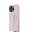 Karl Lagerfeld Silicone Karl&Choupette Ring MagSafe Case for iPhone 15 Pro Max - Pink