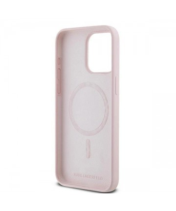 Karl Lagerfeld Silicone Karl&Choupette Ring MagSafe Case for iPhone 15 Pro Max - Pink