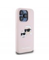 Karl Lagerfeld Silicone Karl&Choupette MagSafe Case for iPhone 15 Pro Max - Pink