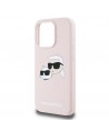 Karl Lagerfeld Silicone Karl&Choupette MagSafe Case for iPhone 15 Pro Max - Pink