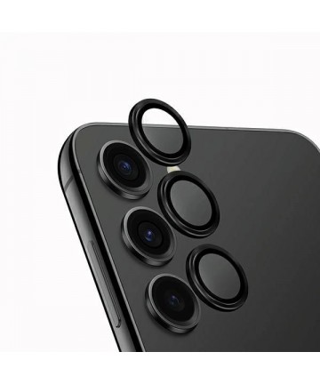 Uniq Optix Aluminum Camera Lens Protector for Samsung Galaxy S24 camera lens with applicator - black