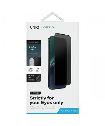 Uniq Optix Privacy Tempered Glass Privacy for iPhone 15 Plus / 14 Pro Max with Applicator