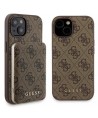Guess 4G Metal Logo case set for iPhone 15 + 5000mAh MagSafe power bank - brown