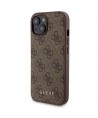 Guess 4G Metal Logo case set for iPhone 15 + 5000mAh MagSafe power bank - brown
