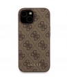 Guess 4G Metal Logo case set for iPhone 15 + 5000mAh MagSafe power bank - brown