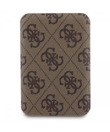 Guess 4G Metal Logo case set for iPhone 15 + 5000mAh MagSafe power bank - brown