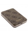 Guess 4G Metal Logo case set for iPhone 15 + 5000mAh MagSafe power bank - brown