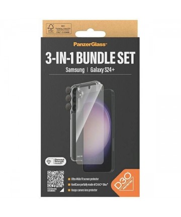 PanzerGlass Bundle 3in1 set transparent case + foil + camera cover for Samsung Galaxy S24+