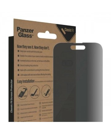 PanzerGlass Classic Fit antibacterial privacy glass for iPhone 14 Pro
