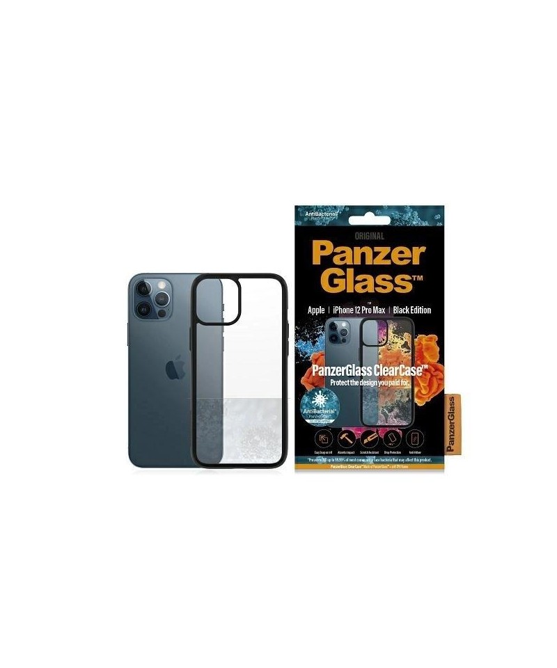 PanzerGlass ClearCase antibacterial case for iPhone 12 Pro Max - transparent and black
