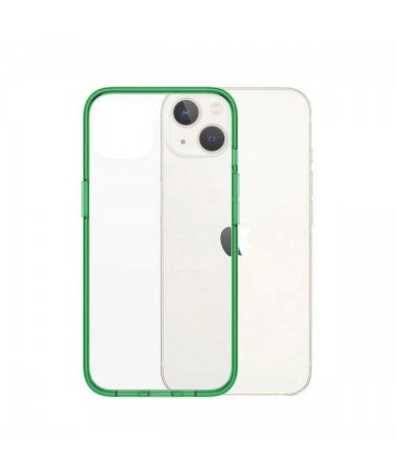 PanzerGlass ClearCase antibacterial case with Military Grade certificate for iPhone 13 / 14 / 15 - transparent green