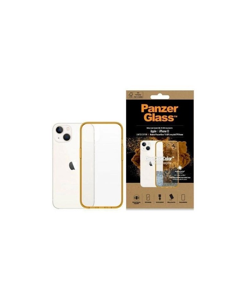 PanzerGlass ClearCase antibacterial case with Military Grade certificate for iPhone 13 / 14 / 15 - transparent yellow