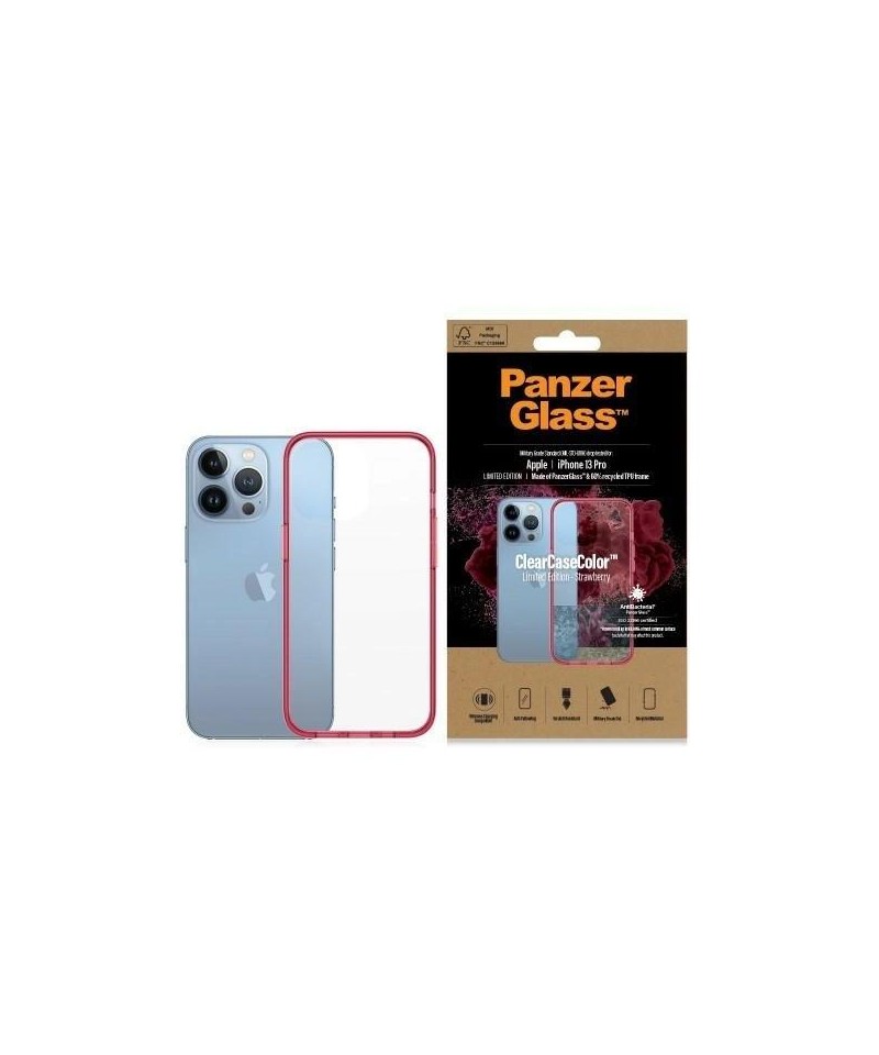 PanzerGlass ClearCase antibacterial Military Grade certified case for iPhone 13 Pro - transparent pink