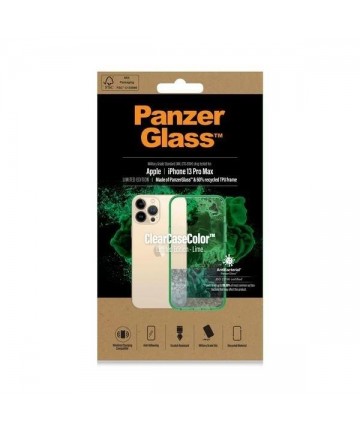 PanzerGlass ClearCase Antibacterial Military Grade Certified Case for iPhone 13 Pro Max - Transparent Green