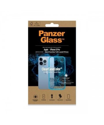 PanzerGlass ClearCase Antibacterial Military Grade Certified Case for iPhone 13 Pro - Transparent Blue