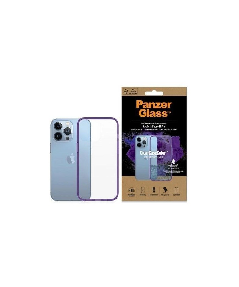 PanzerGlass ClearCase antibacterial Military Grade certified case for iPhone 13 Pro - transparent purple