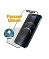 PanzerGlass E2E Microfracture Antibacterial Glass with Camera Cover with Swarovsky Crystal for iPhone 12 Pro Max - with Black Fr