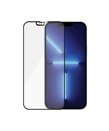 PanzerGlass E2E Microfracture Antibacterial Glass with Camera Cover with Swarovsky Crystal for iPhone 13 Pro Max - with Black Fr