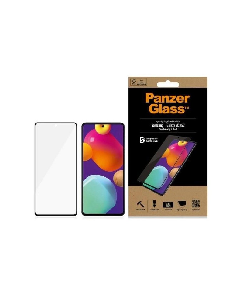 PanzerGlass E2E Regular tempered glass for Samsung Galaxy M53 - with black frame