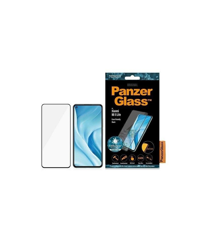 PanzerGlass E2E Regular tempered glass for Xiaomi Mi 11 Lite 5G antibacterial - with black frame