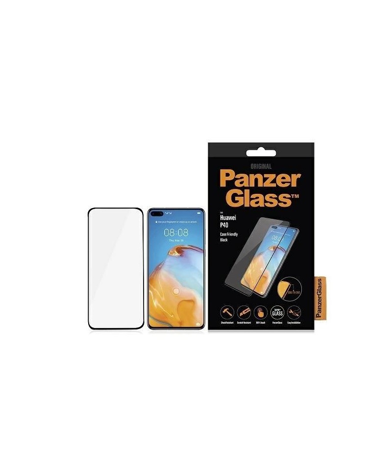 PanzerGlass E2E Super+ tempered glass for Huawei P40 - with black frame