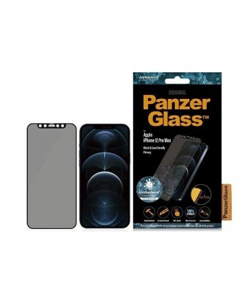 PanzerGlass E2E Super+ Microfracture antibacterial tempered glass for iPhone 12 Pro Max - with black frame