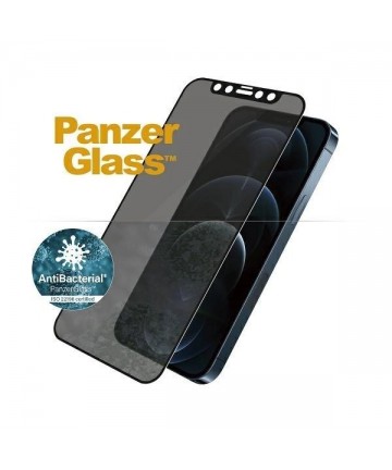 PanzerGlass E2E Super+ Microfracture antibacterial tempered glass for iPhone 12 Pro Max - with black frame